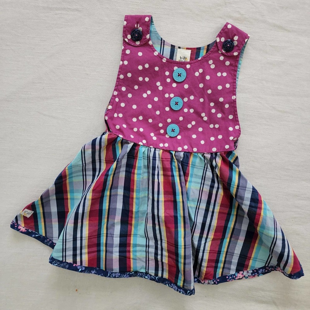 Wildflowers Polka Dot Plaid Dress 4t